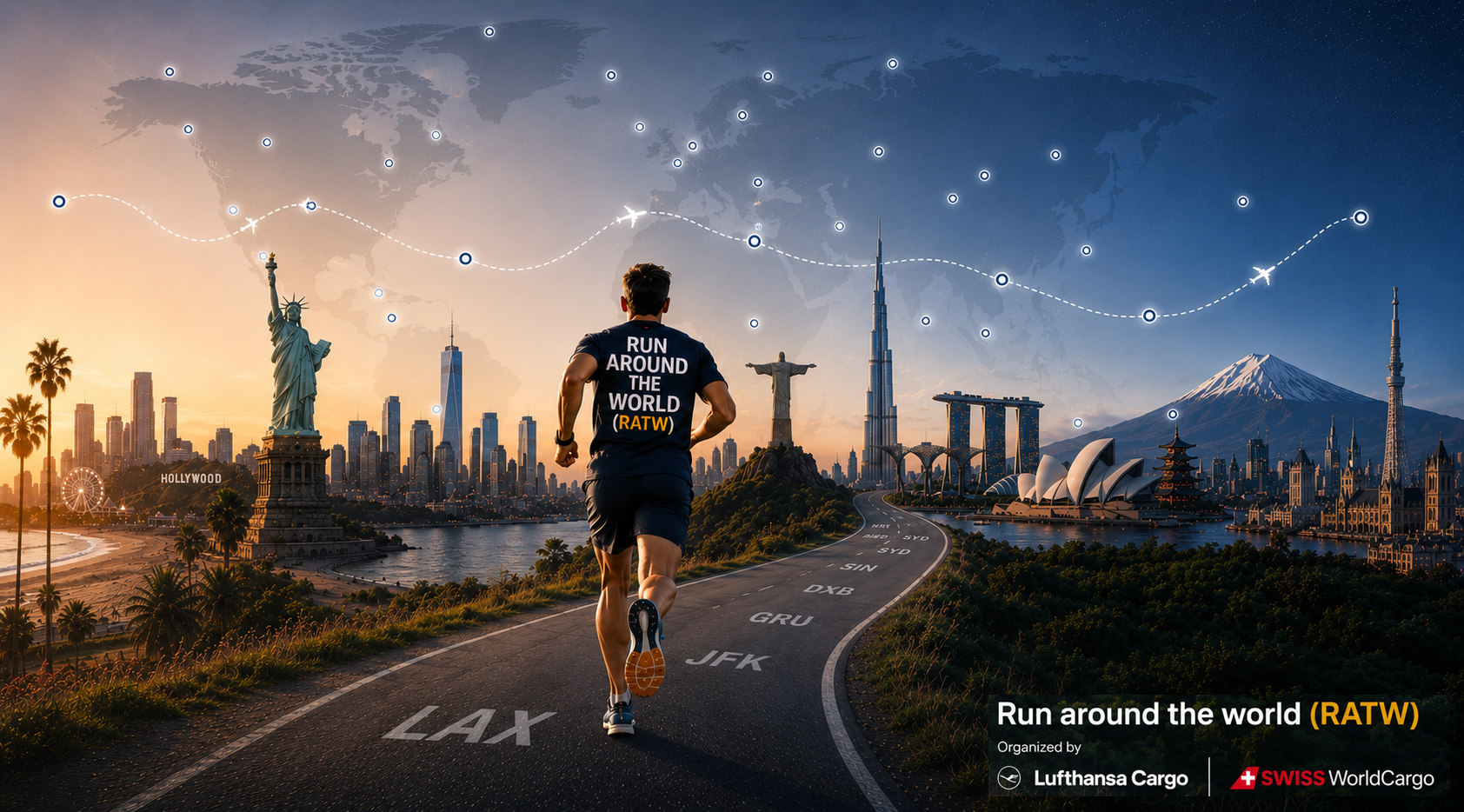 Run around the world - symbolbild